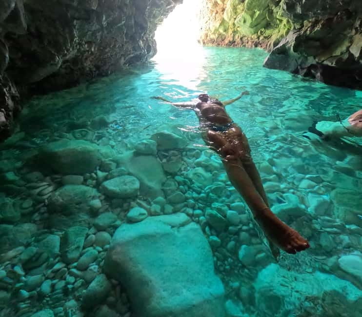 Secret Blue Cave & Grama Bay - Speed Boat Tour - Swimming inside the Blue Cave