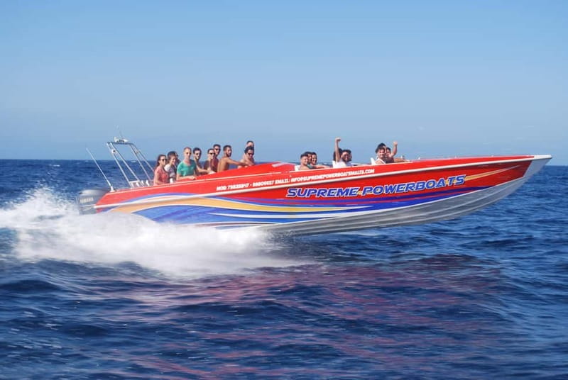 Sliema: Powerboat trip to Gozo & Comino with Caves - Swimming at Comino’s crowded Blue Lagoon