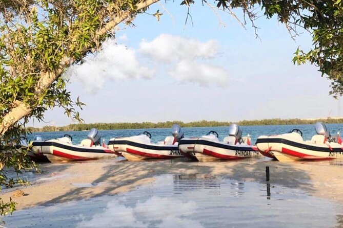 Small-Group Self-Drive Speedboat Tour in Yas Island Mangroves - Open water, speed, and Yas Island landmarks