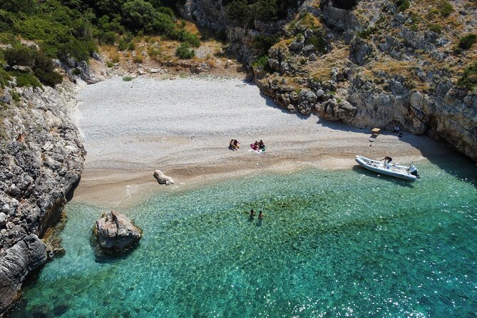 Small Group Speedboat Excursion to Haxhi Ali and Dafina Caves - Bristani Bay adds a piece of Communist-era history