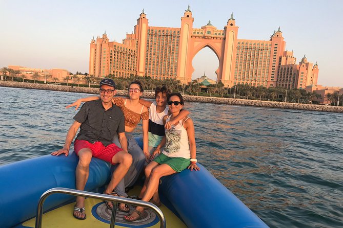 Speedboat Dubai: 60 Mins Guided Burj Al Arab & Atlantis Tour - Riding around Palm Jumeirah