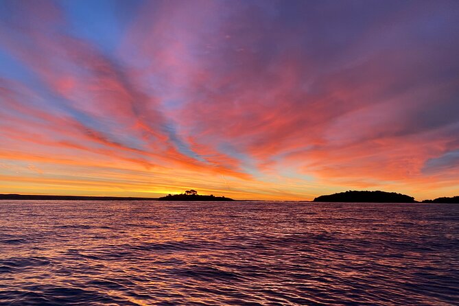 Sunrise Dolphins & Fishermen at Work speedboat tour in Rovinj - Returning with Rovinj old town in view