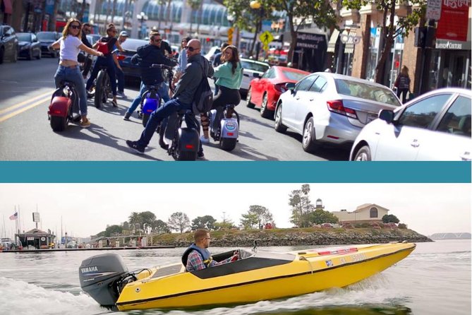 Super Saver: Self-Guided Speed Boat Adventure & iRide GPS Guided ScooterTour - Getting out on the water in an F13 mini speedboat
