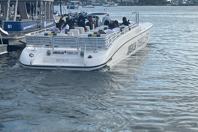 Thriller Speedboat Dolphin Tours in Destin Florida - Choctawhatchee Bay and the Crab Island view