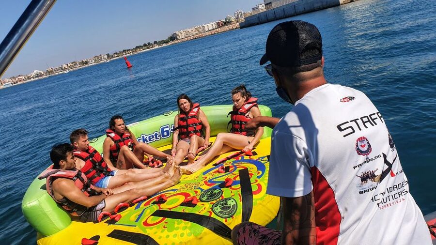 Torrevieja: Speedboat-Powered Inflatable Crazy Sofa Ride - Eight seats, one shared experience
