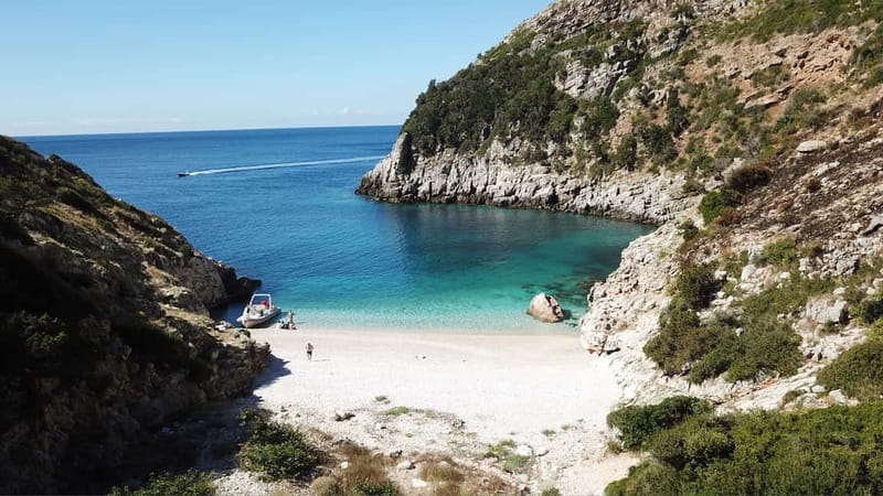 Vlore: Haxhi Ali Cave and Dafina Cave Speedboat Tour - Seeing the Karaburun cliffs from the water