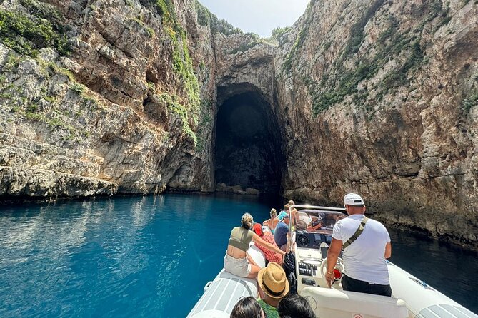 Vlore: Speed Boat Trip to Haxhi Ali Cave and Karaburun Peninsula - Entering Haxhi Ali Cave by Speedboat