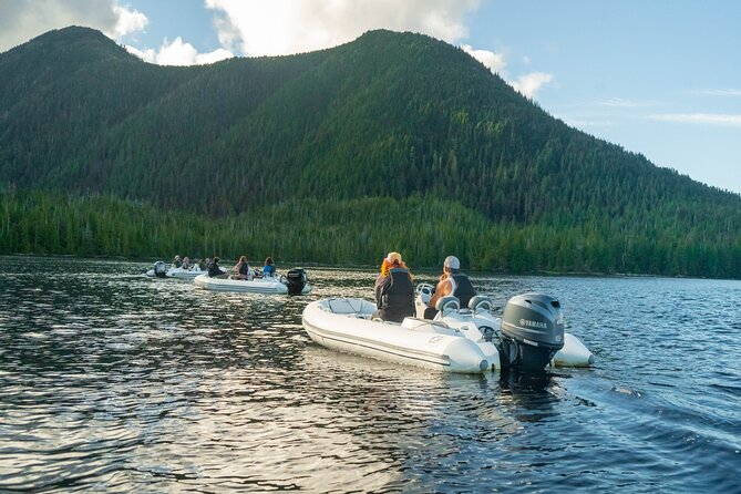 Wilderness Zodiac Quest - Taking the wheel in George Inlet