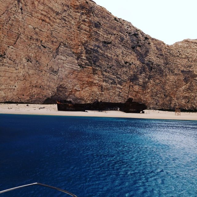 Zante: Shipwreck Beach & Blue Caves Private Speedboat Tour - The Blue Caves from water level